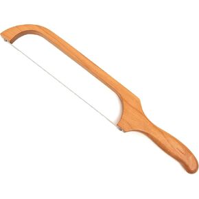 TYOARO Wooden Bread Bow Knife, Cherry (16") - Serrated Sourdough Cutter for Homemade Bagels, Baguettes and More - Right-Handed, Cuts Thin, Even Slices - Premium Stainless Steel in Kuwait
