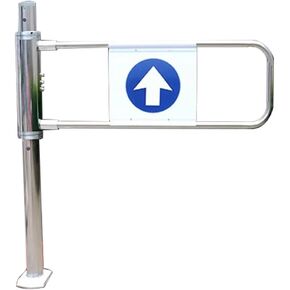 Durable Industrial Metal Swing Gate for Supermarket Entrance - Automatic One-Way Closing Door, Safety Barrier for Warehouse, Silver Finish (90x103cm) in Kuwait