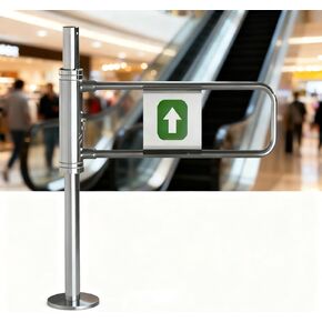 Manual 90° Pedestrian Gate, Automatic Closing Metal Double Door, One-Way Entry Security Turnstile for Supermarkets - Durable Silver 2.60m/23.6in Access Control Gate in Kuwait
