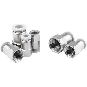 White Quick Connector Pneumatic Internal Thread Straight Through PCF6-01/8-02/10-03/12-04 1Pcs(PCF10-01(White)) in Saudi Arabia