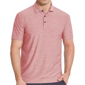 COSSNISS Men's Dry Fit Golf Polo Shirt (as1, alpha, l, regular, regular, 3-S RED) in Saudi Arabia