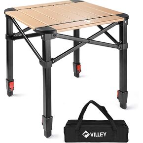 طاولة مربعة قابلة للطي للتخييم من فيلي مع حقيبة حمل، طاولة مربعة من الألومنيوم خفيفة الوزن وقابلة للتعديل للخارج، والتخييم، والنزهة، والساحات الخلفية، والشواء (S) in Kuwait