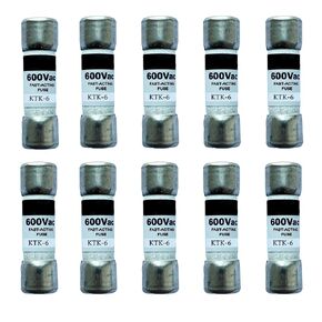 10-Pack New KTK-6 KTK-6A 600Vac Fast Acting Fuse,KTK 6A Class CC Cartridge Fuses in Kuwait