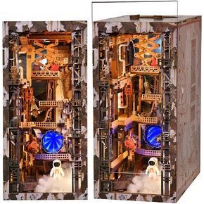 مجموعة Book Nook Kit، كتاب سحري مصغر لبيت الدمى للبالغين والمراهقين، كتب ألغاز خشبية ثلاثية الأبعاد مع ضوء LED مستشعر، هدايا للعائلة والأصدقاء (مقدمة للطيران السحري) in Kuwait