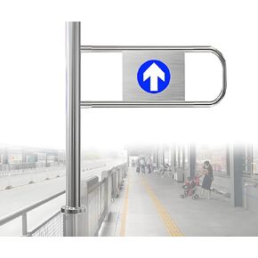 Stainless Steel Security Revolving Door - Heavy Duty Spring-Loaded Single Swing Gate for Supermarkets One-Way Entry/Exit Barrier Right 90×100cm in Kuwait