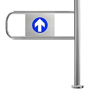 باب أمان عالي التحمل من الفولاذ المقاوم للصدأ في اتجاه واحد لمحلات السوبر ماركت والمستودعات والساحات - 100 × 100 سم (اليد اليمنى) - تصميم متين ومستقر ومقاوم للطقس in Kuwait