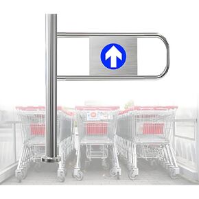 بوابة مدخل متأرجحة صناعية - بوابة أمان تغلق تلقائيًا للسوبر ماركت والمستودعات والمكتبات - أرجوحة يمين بتصميم معدني عالمي - 90×100 سم in Kuwait