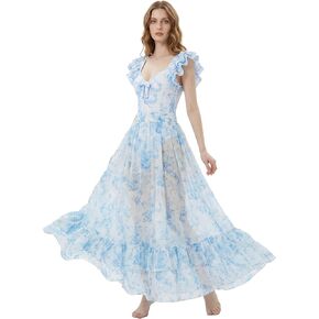 daizbella Women One Piece Swimsuits 90'S Vintage Flared Sleeves Floral Tummy Control Bathing Suit with Chiffon Cover-up Skirt in Saudi Arabia