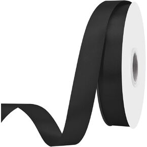 1 inch Wide 100 Yards Double Face Black Satin Ribbon Fabric Ribbon for Gift Wrapping Weddings Decoration Bouquet Balloons Arts Craft Sewing Hair Bow Invitation in Kuwait