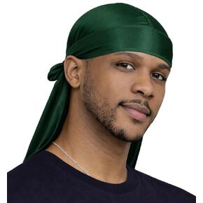 MDSTYLE Premium Silky Durag for Men & Women Satin Dorag Long Tail Durags Head Wrap Headwear for Hair Protection and Style (Pink) in Kuwait