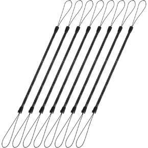 Ymapinc 8Pcs Pen Leash, Stylus Pen Tether, Plastic Elastic Tether Lanyard for Touch Pens Black Retractable Anti-Lose Tablet Pens Pen Leash for Clipboard Coil Lanyard, Black in Kuwait