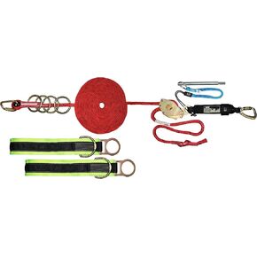 نظام شريان الحياة الأفقي AFP|حبل حماية من السقوط مؤقت لأربعة رجال بطول 100 قدم مع شريطين للذراعين المتقاطعين، ممتص للطاقة، حلقات تسلق، شداد حبل، دبوس وحقيبة حمل|معدات الوقاية الشخصية المصنفة من OSHA/ANSI|حبل أدوات مجاني in Kuwait