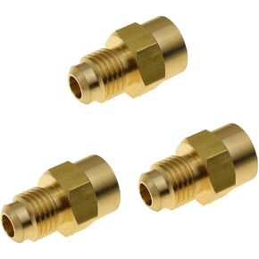 3 قطع من تركيبات أنبوب التوهج النحاسي SAE، محول موصل اقتران، 1/4 بوصة مضيئة × 1/8 بوصة أنبوب أنثى NPT (قطر خيط NPT: 0.34 بوصة) in Kuwait