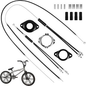 BMX Bike Gyro Brake Cables Front+Rear (Upper+Lower) with Spinner Rotor Full Kit, Bicycle Brake Lines Set Cable Wire & Housing, Suitable for Most Gyro Systems and 20" Bikes, Stabled in Saudi Arabia