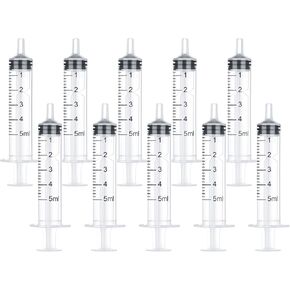 1ml Luer Lock Syringes without Needle - 1cc Plastic Syringe for Liquid with Cap, Individually Wrapped, Pack of 10 in Saudi Arabia