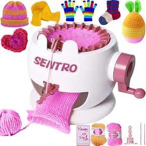 Sentro Knitting Machine,Sentro 32 Needles Mushroom Knitting Machine for Adults and Beginners Automatic Circular Weaving Spinning Knitting Loom Machine Kit for Knitting Toys,Scarf,Hats,Sweater in Kuwait