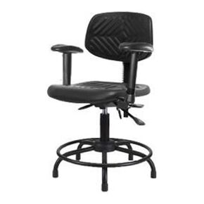 Thomas ECOM PDHCH-RT-T0-A1-RG كرسي ارتفاع مكتب من البولي يوريثين مع قاعدة أنبوبية مستديرة وبدون إمالة، ذراع قابل للتعديل، ينزلق in Kuwait