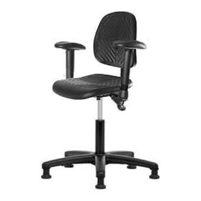 Thomas ECOM PDHCH-MB-RG-T1-A1-RG كرسي ارتفاع مكتب من البولي يوريثين مع قاعدة نايلون سوداء مع إمالة، ظهر متوسط، ذراع قابل للتعديل، ينزلق in Kuwait