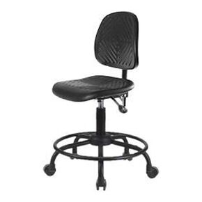 Thomas ECOM PDHCH-MB-RT-T0-A0-RC كرسي ارتفاع مكتب من البولي يوريثين مع قاعدة أنبوبية مستديرة بدون إمالة/ذراع، ظهر متوسط، عجلات in Kuwait