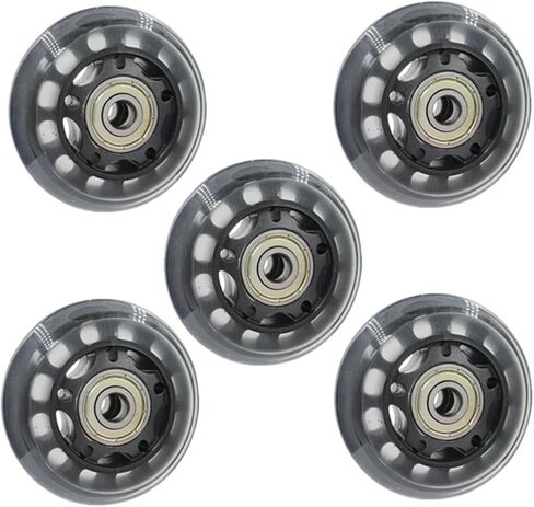 Pack of 5 2.5-inch/3-inch 65mm/75mm Transparent Wheels Single Silent Pulleys wear-Resistant Strong Load-Bearing Double(3 inch) in Saudi Arabia
