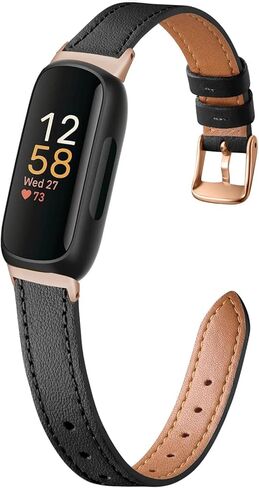 Slim Leather Band Compatible with Fitbit Inspire 3 Women,Top Grain Genuine Leather Strap Thin Wristband for Fitbit Inspire 2 1 in Kuwait