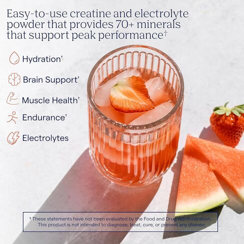 آثار المعادن الكرياتين + الشوارد - مسحوق الكرياتين والمعادن لتحقيق أعلى أداء والترطيب الأمثل - يدعم الدماغ والعضلات والقدرة على التحمل - 5 جم كرياتين - البطيخ الاستوائي - 30 حصة in Kuwait