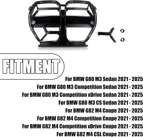 شبكة الكلى المصد الأمامي على طراز CSL متوافقة مع BMW G80 M3 G82 M4 2021-2025 شبكة بديلة لجميع السلاسل تناسب ACC/Non-ACC (مطلية بألياف الكربون) in Kuwait