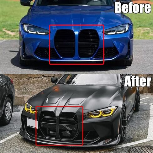 شبكة الكلى المصد الأمامي على طراز CSL متوافقة مع BMW G80 M3 G82 M4 2021-2025 شبكة بديلة لجميع السلاسل تناسب ACC/Non-ACC (مطلية بألياف الكربون) in Kuwait