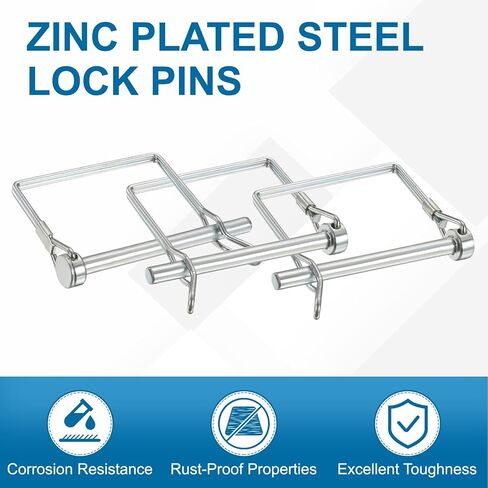 PATIKIL 2 Pcs Trailer Coupler Pins, 3/8" x 2.8" (9.5mm x 70mm) Safety Wire Lock Hitch Pin Arch Shaft Spring Locking Clip Square for Farm Trailers Lawn Garden Wagons in Saudi Arabia