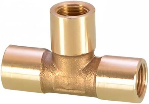 1PCS 1/8" BSP Female Tee 3 Ways Splitter Brass Pipe Fitting Water Gas Oil DN6 Home Garden in Kuwait