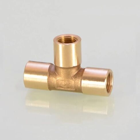 1PCS 1/8" BSP Female Tee 3 Ways Splitter Brass Pipe Fitting Water Gas Oil DN6 Home Garden in Kuwait