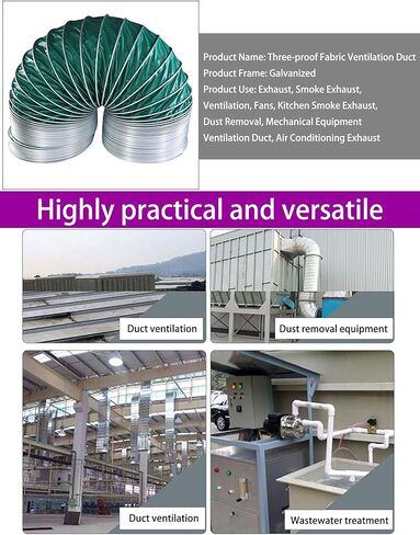 Flame Retardant Flexible Air Duct Hose - High Temperature, Expandable Ventilation & Exhaust Solution for Home, Garage, HVAC Systems, and Industrial Use in Saudi Arabia