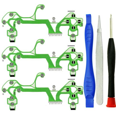 CTHTBZ 3 قطعة شريط لوحة دوائر كهربائية فيلم الكابلات المرنة ل PS4 Dualshock 4 JDS-030 030 تحكم فيلم موصل لوحة المفاتيح الكابلات المرنة PCB أزرار عصا التحكم in Kuwait