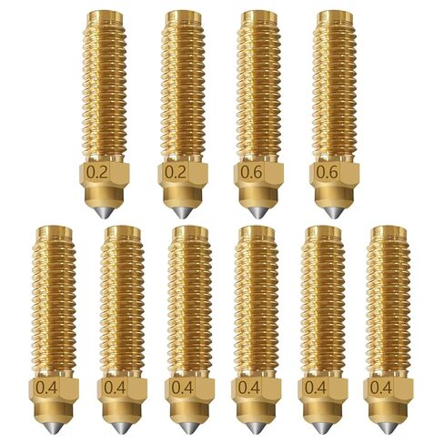 10PK CC/CC2 فوهة 0.2 مم 0.4 مم 0.6 مم فوهات النحاس المتصلبة لـ Centauri/Centauri Carbon 2 فوهات Hotend الأصلية موصلية حرارية فائقة مقاومة للاهتراء لملحقات Elegoo CC/CC2 in Kuwait