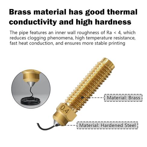 10PK CC/CC2 فوهة 0.2 مم 0.4 مم 0.6 مم فوهات النحاس المتصلبة لـ Centauri/Centauri Carbon 2 فوهات Hotend الأصلية موصلية حرارية فائقة مقاومة للاهتراء لملحقات Elegoo CC/CC2 in Kuwait