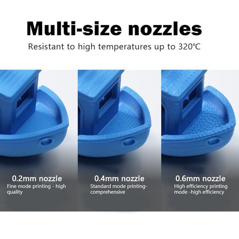 10PK CC/CC2 فوهة 0.2 مم 0.4 مم 0.6 مم فوهات النحاس المتصلبة لـ Centauri/Centauri Carbon 2 فوهات Hotend الأصلية موصلية حرارية فائقة مقاومة للاهتراء لملحقات Elegoo CC/CC2 in Kuwait