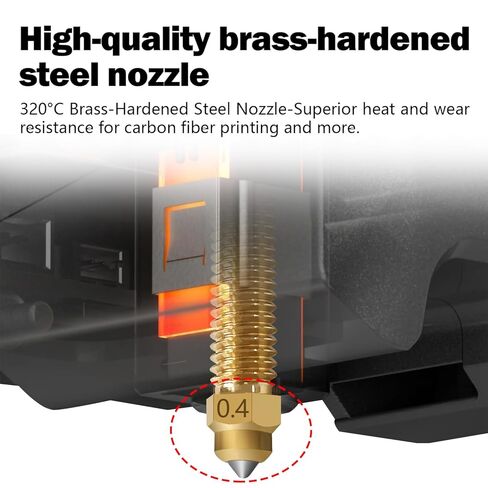 10PK CC/CC2 فوهة 0.2 مم 0.4 مم 0.6 مم فوهات النحاس المتصلبة لـ Centauri/Centauri Carbon 2 فوهات Hotend الأصلية موصلية حرارية فائقة مقاومة للاهتراء لملحقات Elegoo CC/CC2 in Kuwait