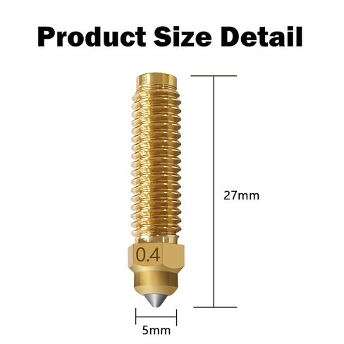 10PK CC/CC2 فوهة 0.2 مم 0.4 مم 0.6 مم فوهات النحاس المتصلبة لـ Centauri/Centauri Carbon 2 فوهات Hotend الأصلية موصلية حرارية فائقة مقاومة للاهتراء لملحقات Elegoo CC/CC2 in Kuwait