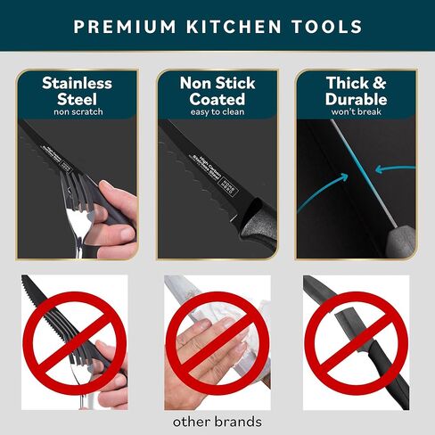 قطعتين من سكين الطماطم مع غمد من هوم هيرو - سكين تقطيع من الفولاذ المقاوم للصدأ عالي الكربون مع مقبض مريح - سكين مطبخ حاد متعدد الأغراض لتقطيع الخضار والطهي in Kuwait