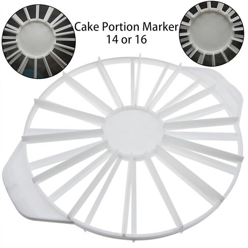 Cake Portion Cutter Cake Portion Marker Round Cake Slicer Double Sided Cake Portion Marker 14 or 16 Pieces for Even Slices(White 26.8 cm /10.6 In diameter) (14 or 16 Slices) in Saudi Arabia