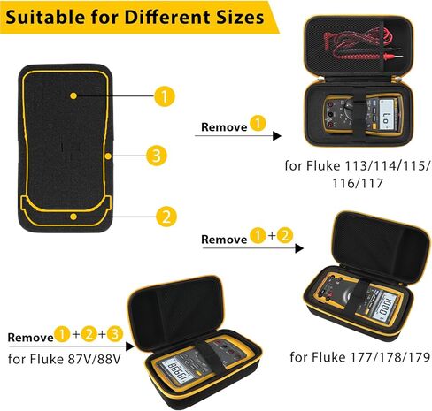 حافظة صلبة متعددة العدادات لجهاز Fluke 117/115/116/114/113/177/178/179/233، متوافقة مع Fluke 101/106/107/ F15B+F17B+F18B+، صندوق تخزين واقي محمول (الجراب فقط) in Kuwait