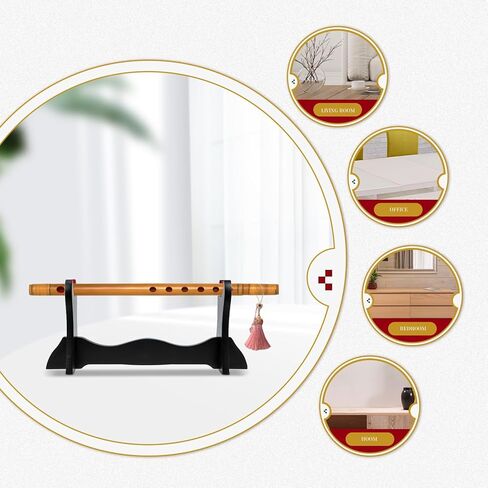 Mobestech Desktop Flute Stand Wooden Flute Display Holder for Wind Instrument Collection and Music Room in Saudi Arabia