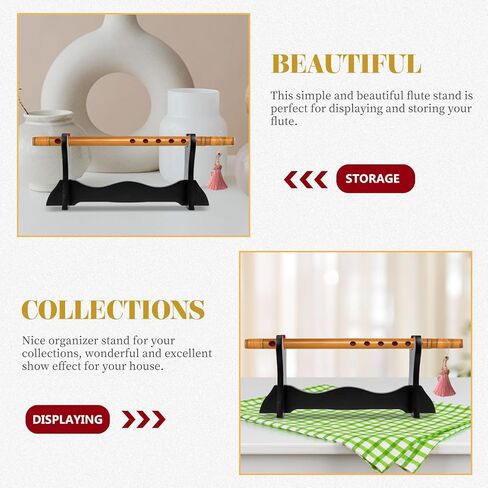Mobestech Desktop Flute Stand Wooden Flute Display Holder for Wind Instrument Collection and Music Room in Saudi Arabia