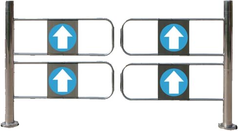 بوابة متأرجحة أوتوماتيكية - باب أمان معدني مقاس 110 × 100 سم لمحلات السوبر ماركت والمستودعات، إغلاق ذاتي، مثالي لدخول المتجر واستخدام المصنع، تحكم في الوصول متين وموثوق in Kuwait