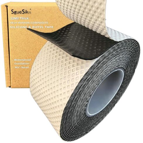 شريط الصهر الذاتي المطاطي المركب من السيليكون بوتيل (1.5 بوصة × 20 قدم) | IP67 مقاوم للماء ومعزول بقدرة 35 كيلو فولت | مقاومة شديدة للبرودة/الساخنة | للسباكة، وإصلاح الخراطيم، وتسرب الأنابيب، والمفاصل الكهربائية، وقبضة المقود in Kuwait