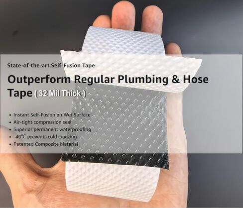 شريط الصهر الذاتي المطاطي المركب من السيليكون بوتيل (1.5 بوصة × 20 قدم) | IP67 مقاوم للماء ومعزول بقدرة 35 كيلو فولت | مقاومة شديدة للبرودة/الساخنة | للسباكة، وإصلاح الخراطيم، وتسرب الأنابيب، والمفاصل الكهربائية، وقبضة المقود in Kuwait