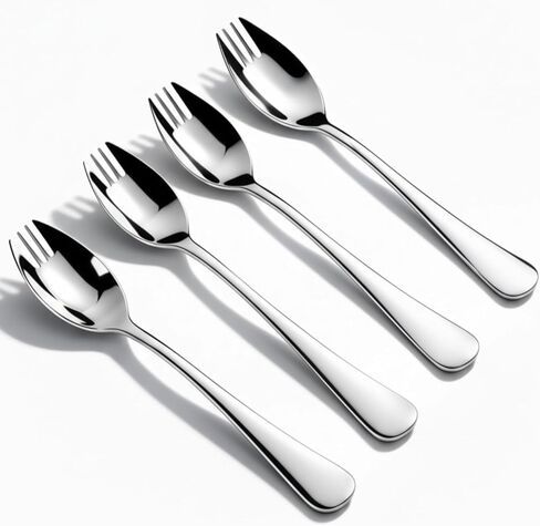 6 عبوات من Spork ذات مقبض طويل وشديدة التحمل 18/10 من الفولاذ المقاوم للصدأ قابلة لإعادة الاستخدام للأطفال والكبار والتخييم في الهواء الطلق من KAISHANE in Kuwait