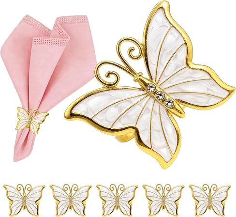 Butterfly Napkin Rings Set of 6 Insect Napkin Holders for Spring Party Valentine's Day Garden Wedding Table Decor,Elegant Table Setting for Holiday Gathering Rustic Farmhouse Daily Dining in Saudi Arabia