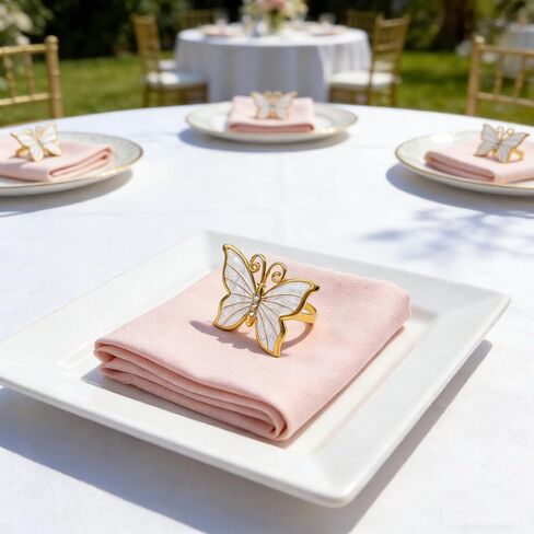 Butterfly Napkin Rings Set of 6 Insect Napkin Holders for Spring Party Valentine's Day Garden Wedding Table Decor,Elegant Table Setting for Holiday Gathering Rustic Farmhouse Daily Dining in Saudi Arabia
