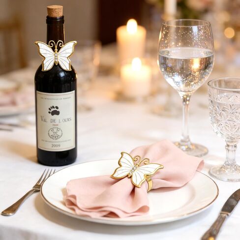 Butterfly Napkin Rings Set of 6 Insect Napkin Holders for Spring Party Valentine's Day Garden Wedding Table Decor,Elegant Table Setting for Holiday Gathering Rustic Farmhouse Daily Dining in Saudi Arabia